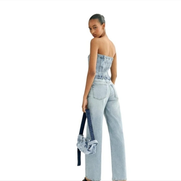 Zara Blue Denim Overalls - Picture 2 of 4